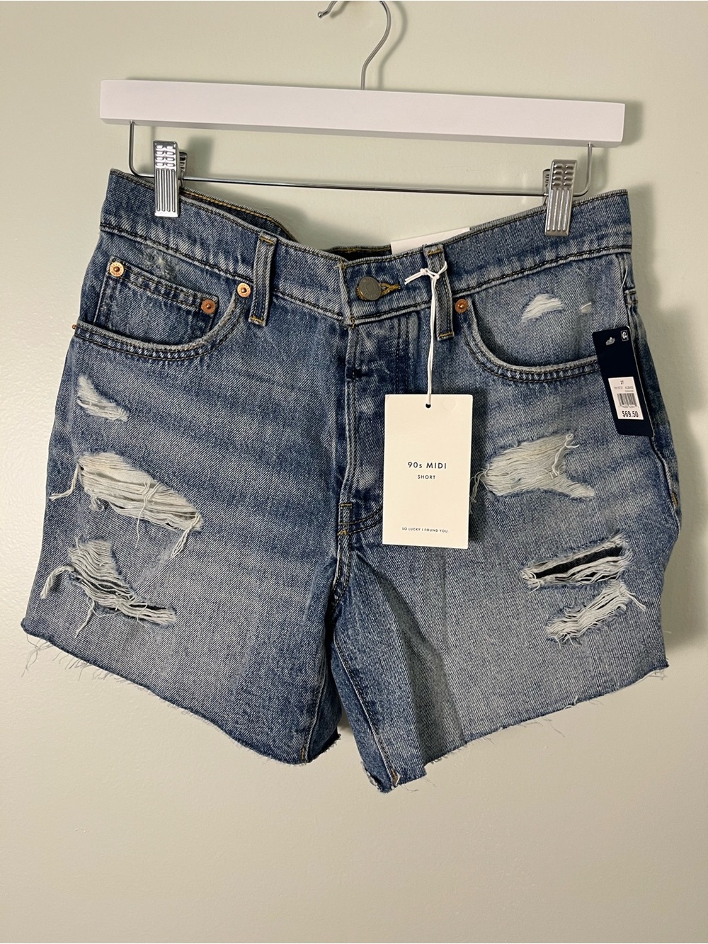 Lucky Brand Distressed Blue Denim Shorts